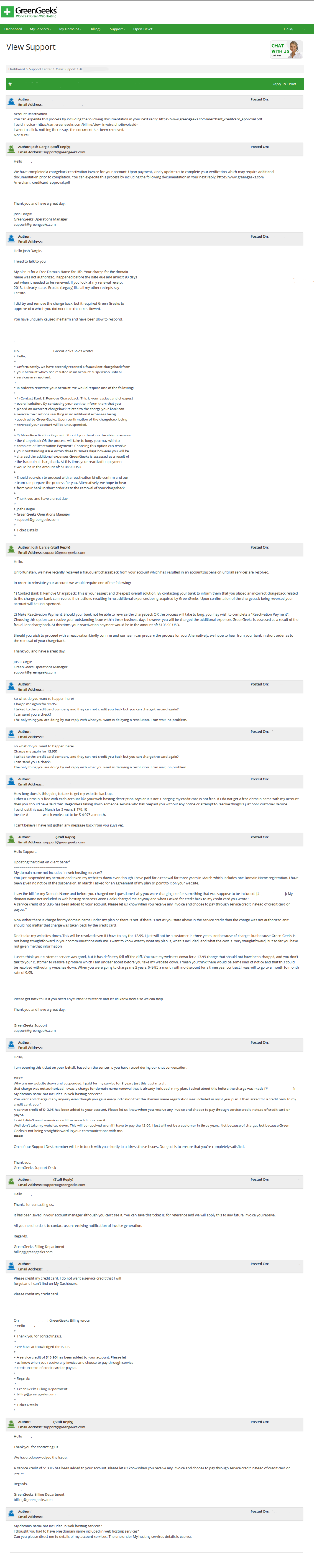 domain name free for lifetime not support ticket